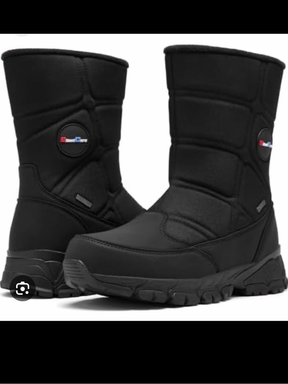 Men's Black Insulated Pull-On Winter Boots Silent Care 11.5 Sz  EUC